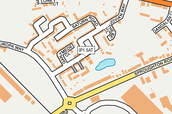 IP1 5AT map - OS OpenMap – Local (Ordnance Survey)
