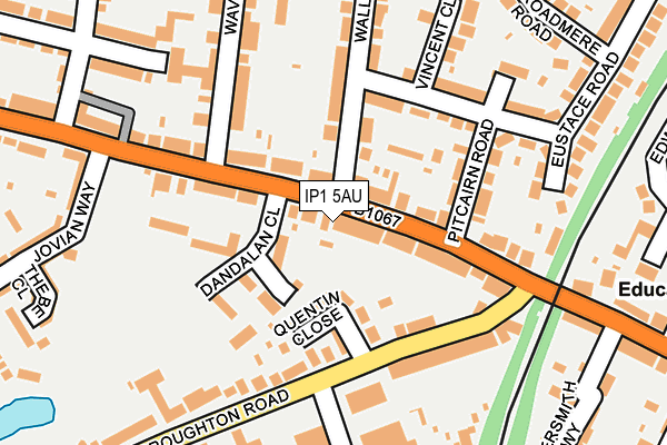 IP1 5AU map - OS OpenMap – Local (Ordnance Survey)