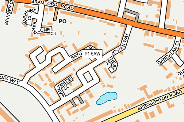 IP1 5AW map - OS OpenMap – Local (Ordnance Survey)