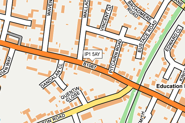 IP1 5AY map - OS OpenMap – Local (Ordnance Survey)