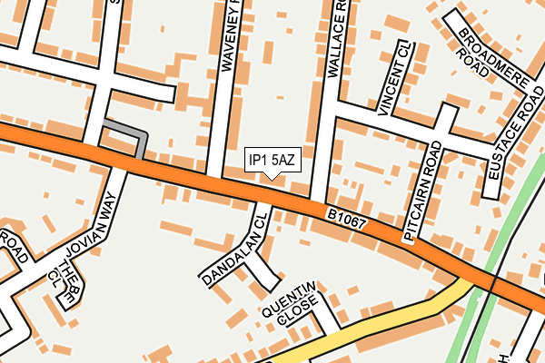 IP1 5AZ map - OS OpenMap – Local (Ordnance Survey)