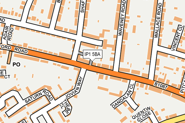 IP1 5BA map - OS OpenMap – Local (Ordnance Survey)