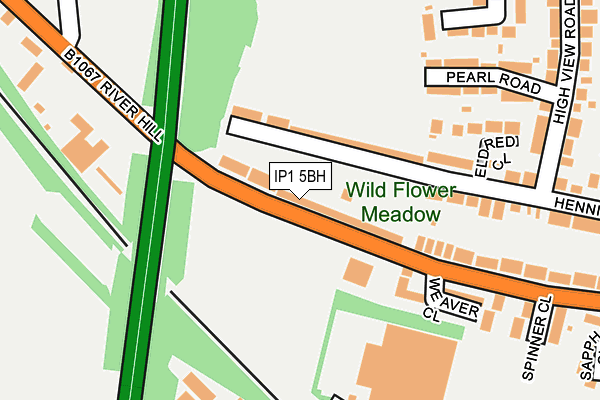 IP1 5BH map - OS OpenMap – Local (Ordnance Survey)