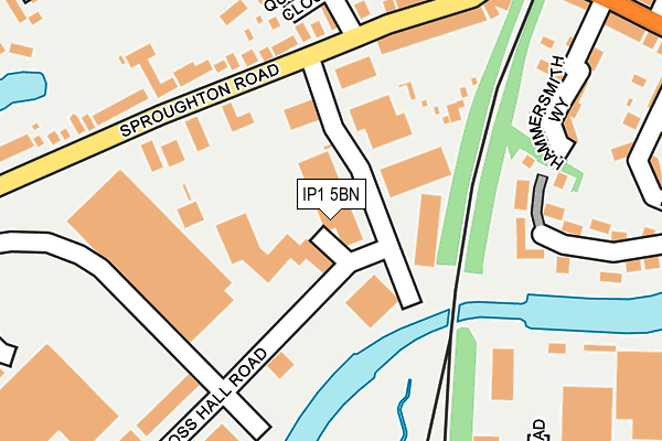 IP1 5BN map - OS OpenMap – Local (Ordnance Survey)