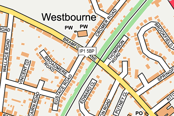 IP1 5BP map - OS OpenMap – Local (Ordnance Survey)