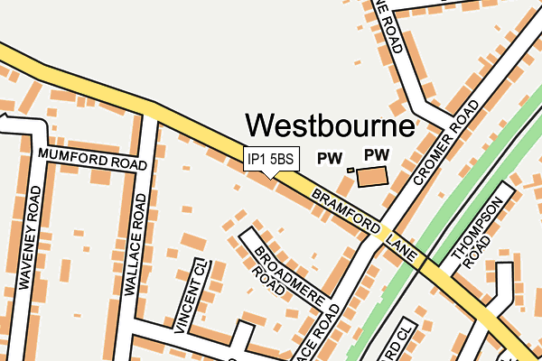 IP1 5BS map - OS OpenMap – Local (Ordnance Survey)