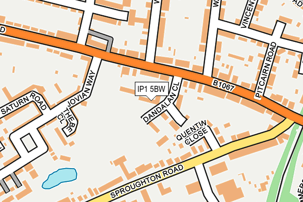IP1 5BW map - OS OpenMap – Local (Ordnance Survey)