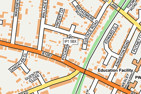 IP1 5BX map - OS OpenMap – Local (Ordnance Survey)
