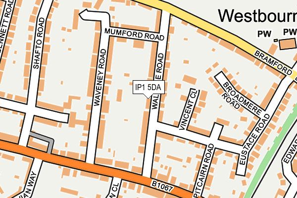 IP1 5DA map - OS OpenMap – Local (Ordnance Survey)