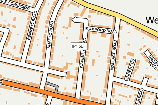 IP1 5DF map - OS OpenMap – Local (Ordnance Survey)