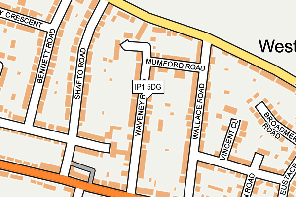 IP1 5DG map - OS OpenMap – Local (Ordnance Survey)