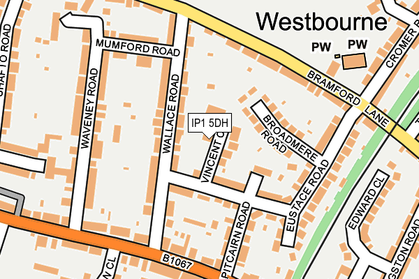 IP1 5DH map - OS OpenMap – Local (Ordnance Survey)