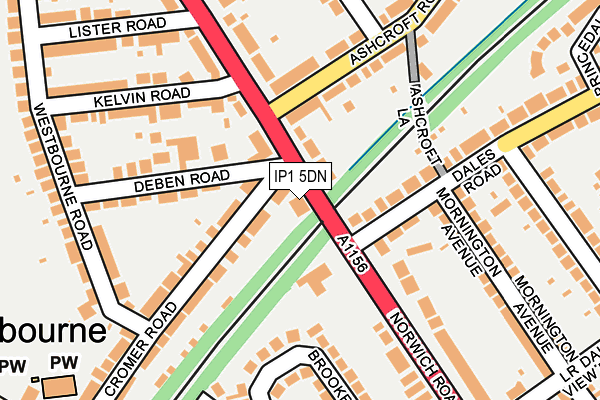 IP1 5DN map - OS OpenMap – Local (Ordnance Survey)