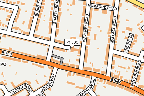 IP1 5DQ map - OS OpenMap – Local (Ordnance Survey)