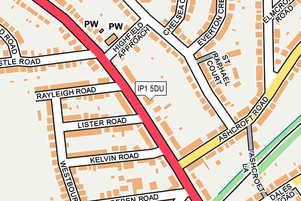 IP1 5DU map - OS OpenMap – Local (Ordnance Survey)