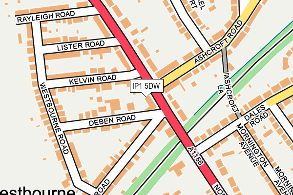 IP1 5DW map - OS OpenMap – Local (Ordnance Survey)