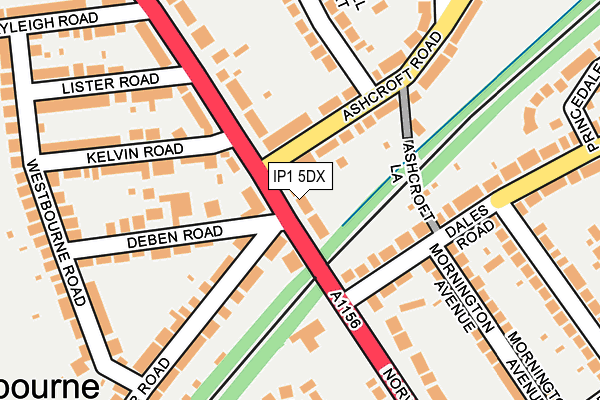 IP1 5DX map - OS OpenMap – Local (Ordnance Survey)