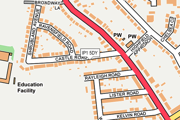 IP1 5DY map - OS OpenMap – Local (Ordnance Survey)