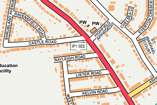 IP1 5EE map - OS OpenMap – Local (Ordnance Survey)