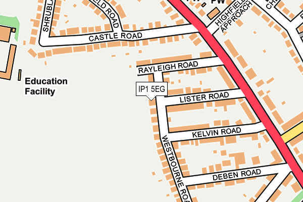 IP1 5EG map - OS OpenMap – Local (Ordnance Survey)