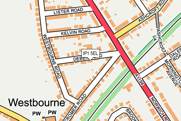 IP1 5EL map - OS OpenMap – Local (Ordnance Survey)