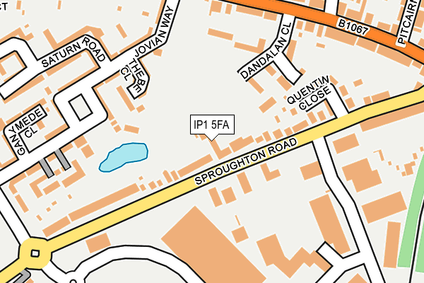 IP1 5FA map - OS OpenMap – Local (Ordnance Survey)