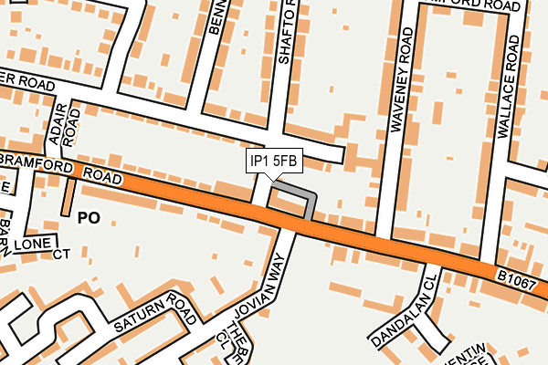 IP1 5FB map - OS OpenMap – Local (Ordnance Survey)
