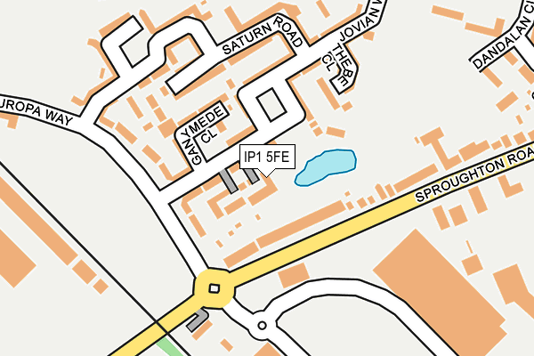 IP1 5FE map - OS OpenMap – Local (Ordnance Survey)