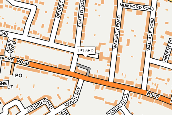 IP1 5HD map - OS OpenMap – Local (Ordnance Survey)