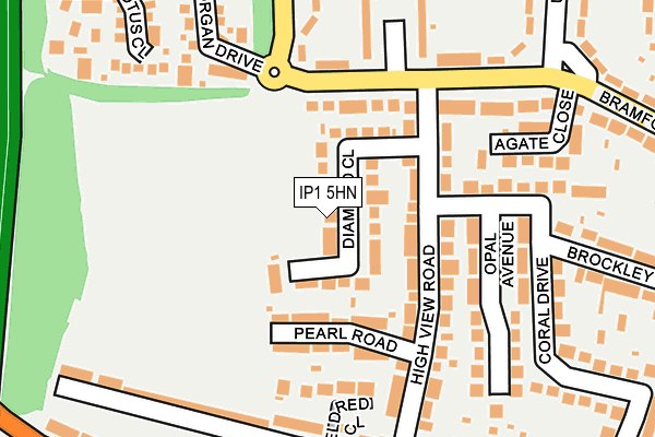 IP1 5HN map - OS OpenMap – Local (Ordnance Survey)