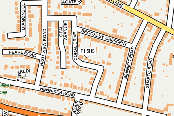 IP1 5HS map - OS OpenMap – Local (Ordnance Survey)