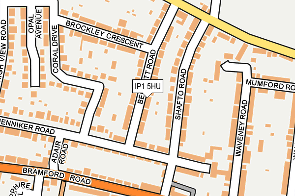 IP1 5HU map - OS OpenMap – Local (Ordnance Survey)