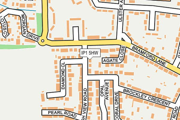 IP1 5HW map - OS OpenMap – Local (Ordnance Survey)
