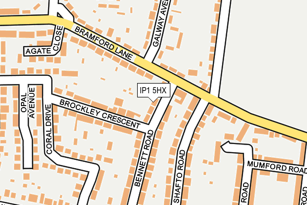 IP1 5HX map - OS OpenMap – Local (Ordnance Survey)