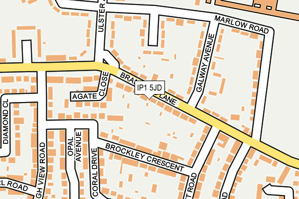 IP1 5JD map - OS OpenMap – Local (Ordnance Survey)