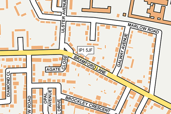 IP1 5JF map - OS OpenMap – Local (Ordnance Survey)
