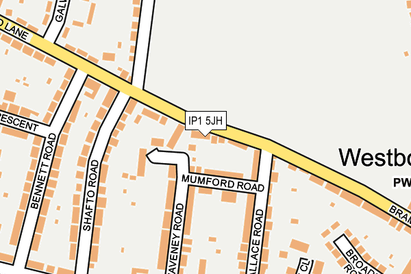 IP1 5JH map - OS OpenMap – Local (Ordnance Survey)