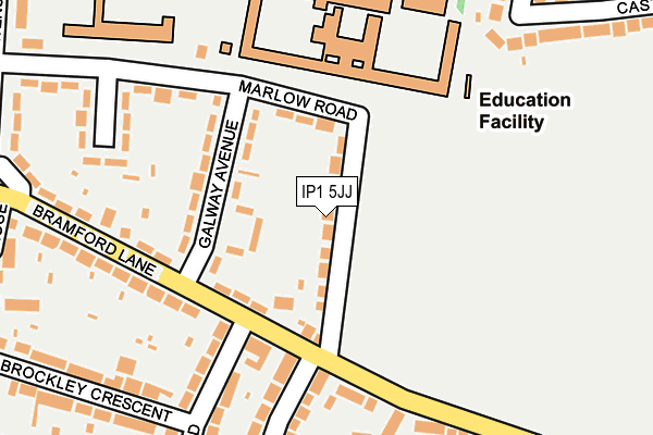 IP1 5JJ map - OS OpenMap – Local (Ordnance Survey)