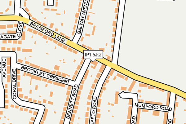 IP1 5JQ map - OS OpenMap – Local (Ordnance Survey)