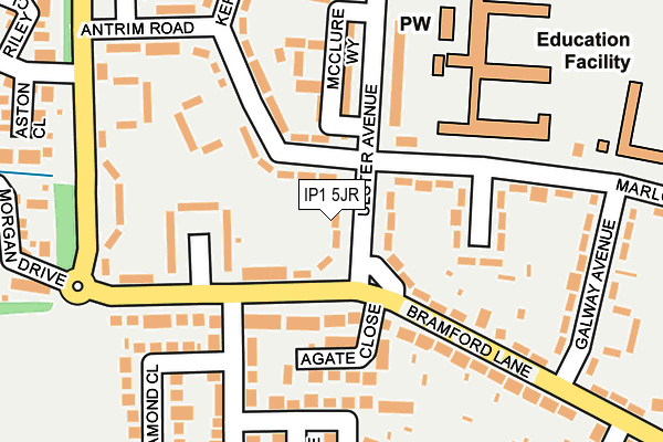 IP1 5JR map - OS OpenMap – Local (Ordnance Survey)