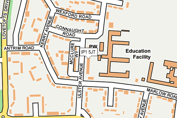 IP1 5JT map - OS OpenMap – Local (Ordnance Survey)
