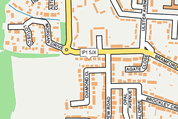 IP1 5JX map - OS OpenMap – Local (Ordnance Survey)