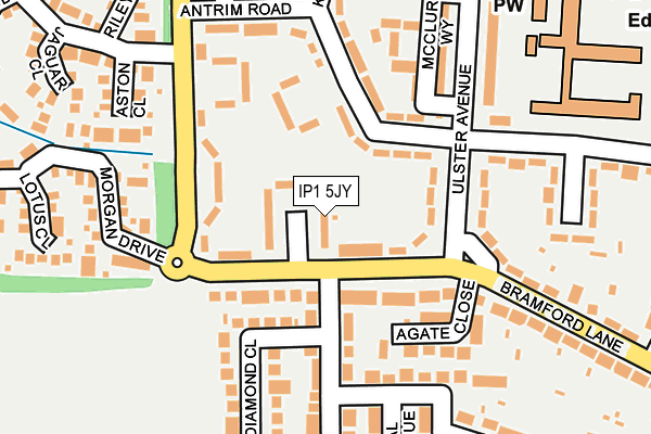 IP1 5JY map - OS OpenMap – Local (Ordnance Survey)
