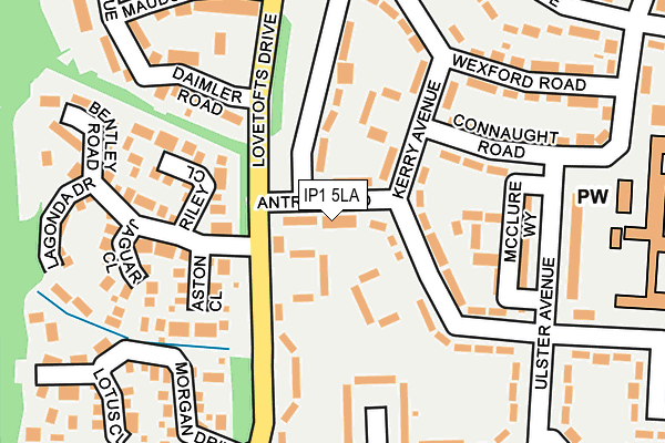 IP1 5LA map - OS OpenMap – Local (Ordnance Survey)