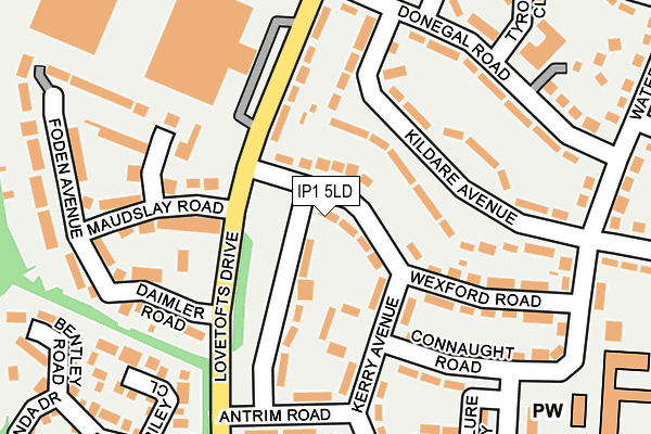 IP1 5LD map - OS OpenMap – Local (Ordnance Survey)