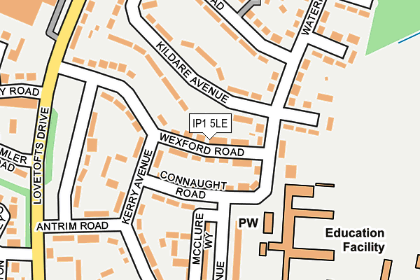 IP1 5LE map - OS OpenMap – Local (Ordnance Survey)