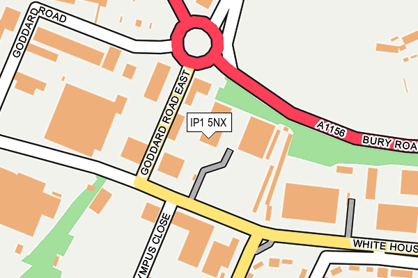 IP1 5NX map - OS OpenMap – Local (Ordnance Survey)