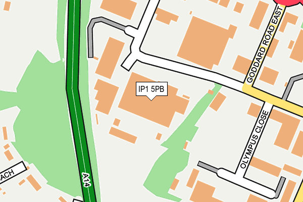 IP1 5PB map - OS OpenMap – Local (Ordnance Survey)