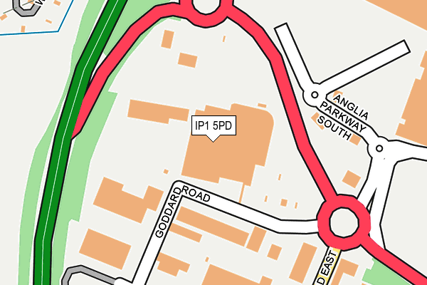 IP1 5PD map - OS OpenMap – Local (Ordnance Survey)