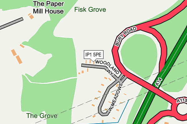 IP1 5PE map - OS OpenMap – Local (Ordnance Survey)